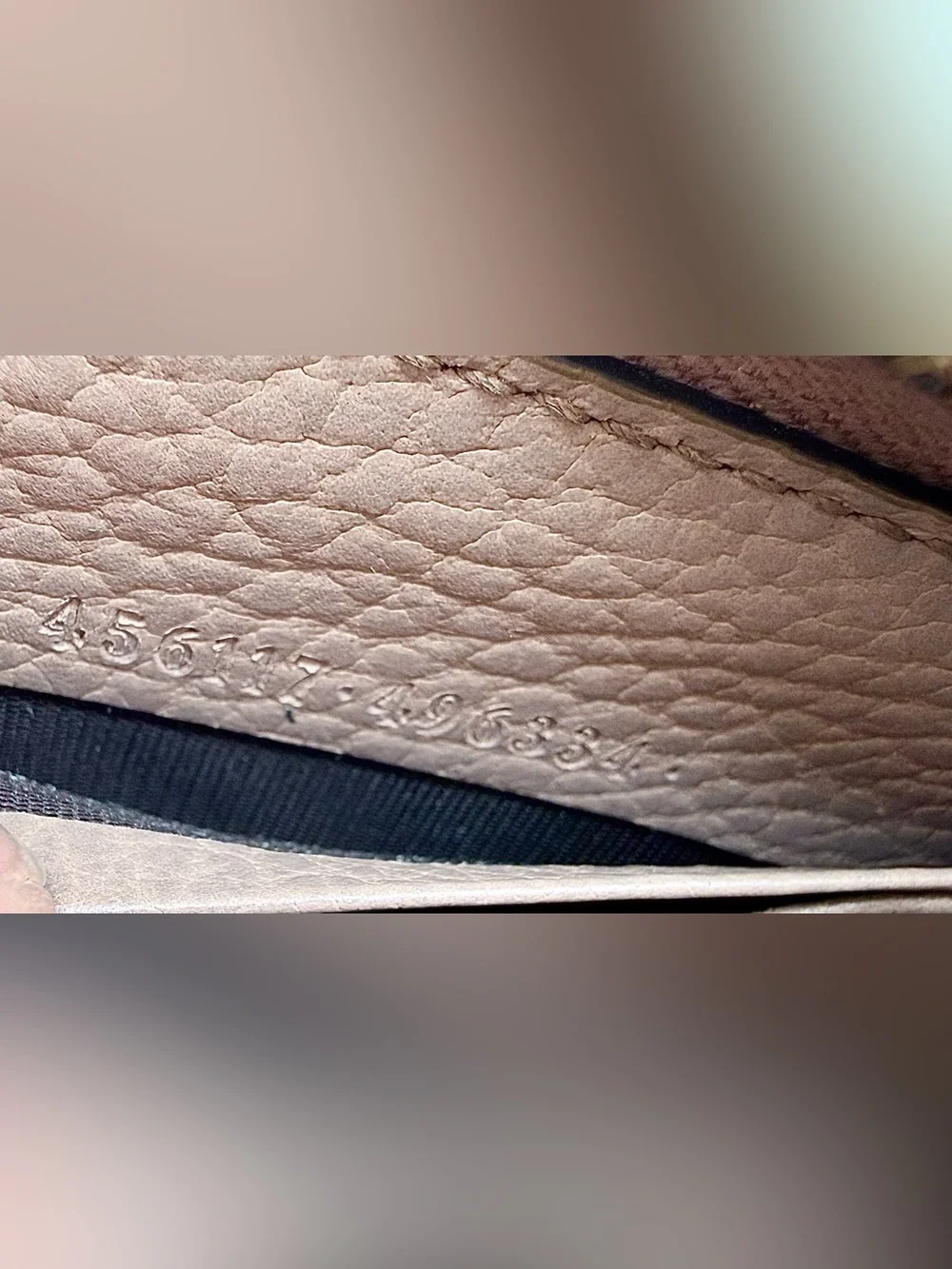 Gucci GG Marmont Zip Around Wallet –Beige Pebbled Leather-W/ COA & box